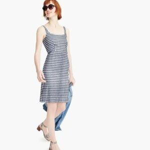 J Crew Mini Dress in Stretch Gingham OBO